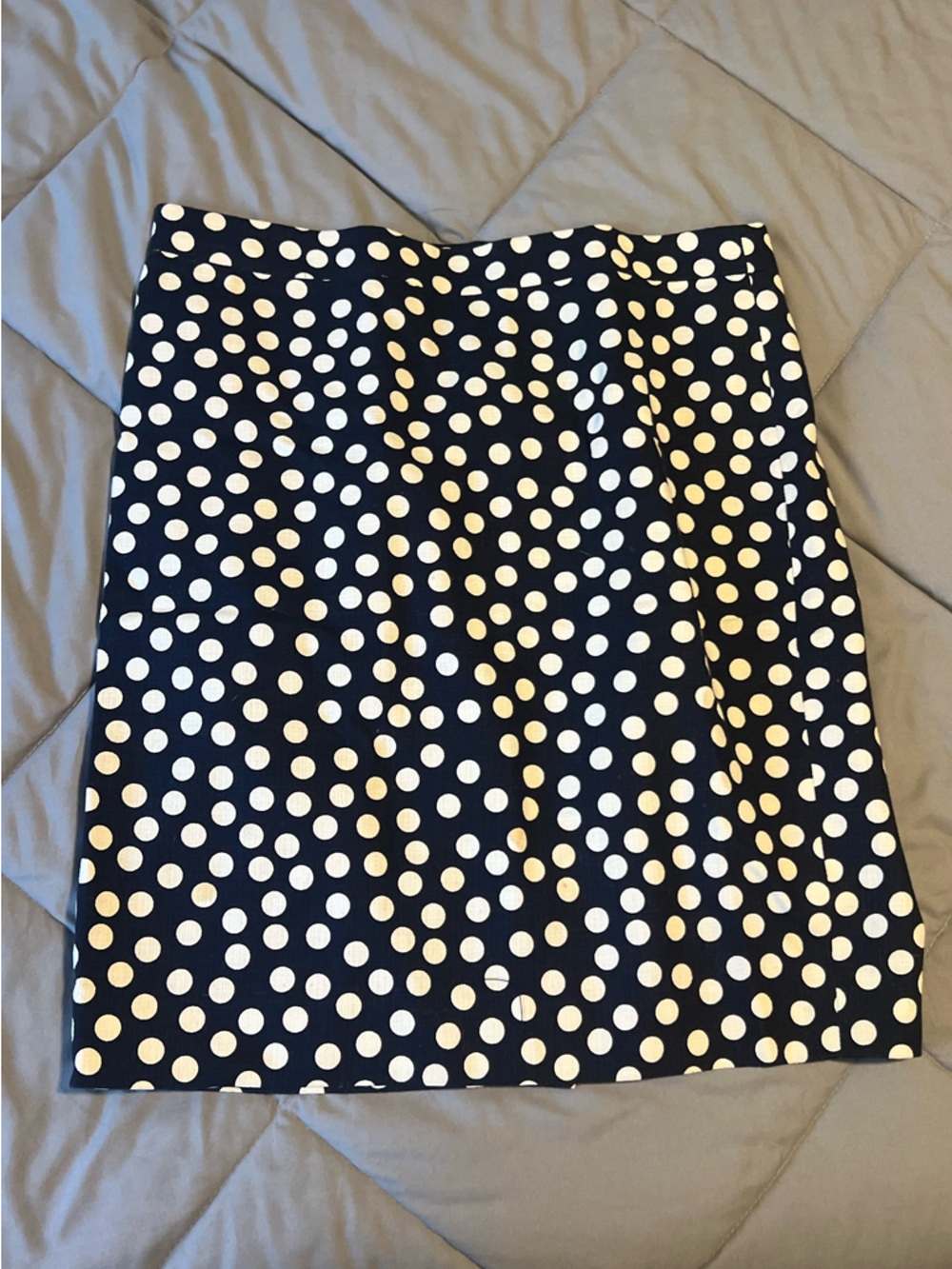 J.Crew Factory Pencil Skirt Size 10 Navy White Polka Dot Work Office